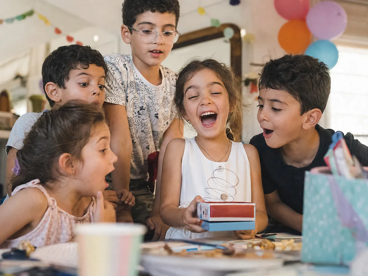 ילדים חוגגים יחד במסיבת יום הולדת